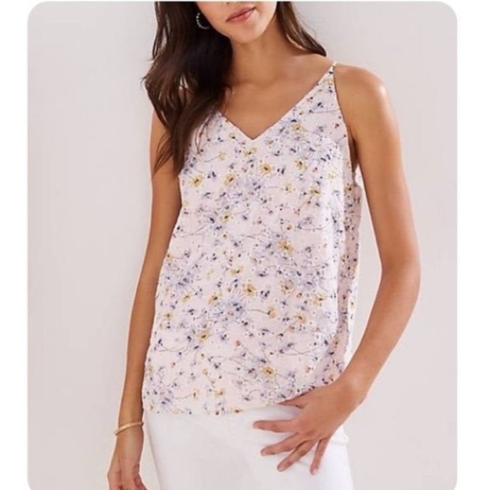 LOFT Floral Eyelet Embroidered V-Neck Camisole
